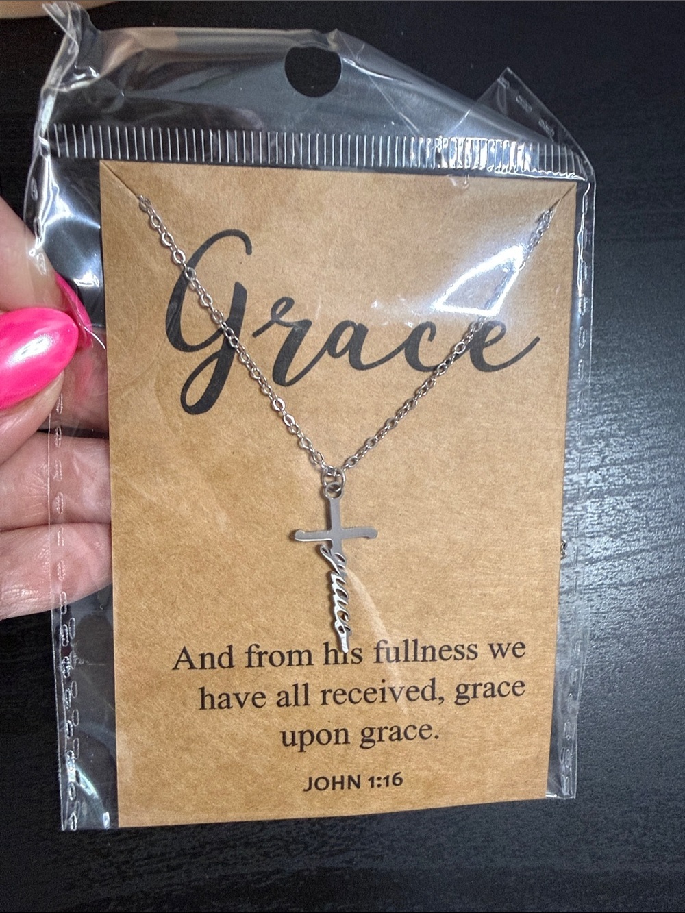 Grace Cross Pendant Necklace in Silver